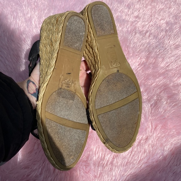 Chaps canvas espadrille style sandals with 2” heel size 9 - Picture 9 of 9